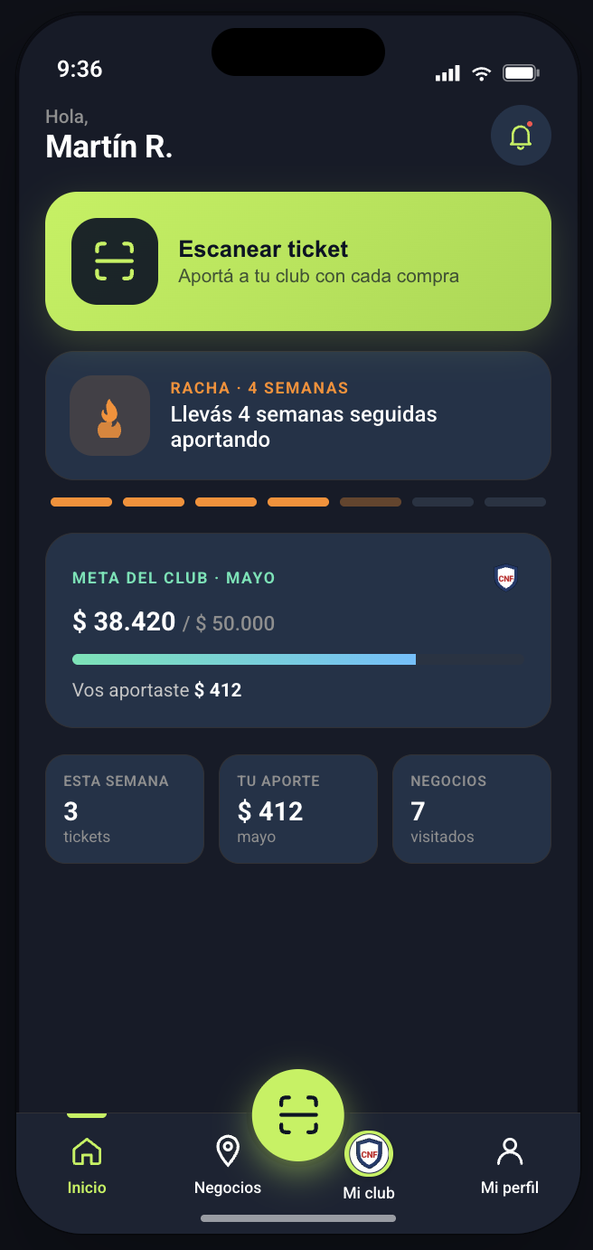Pasión Mi Club — app screenshot